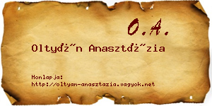 Oltyán Anasztázia névjegykártya